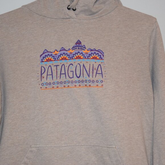 Patagonia Gray Hoodie with Purple and Orange Accents - Picture 4 of 7